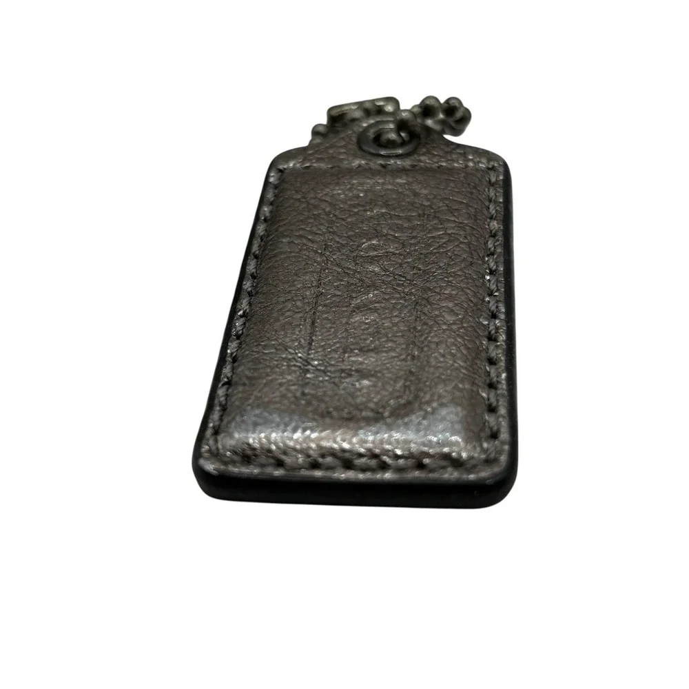 COACH‎ Dark Gray Patent Leather Replacement Purse Handbag Hang Tag Charm